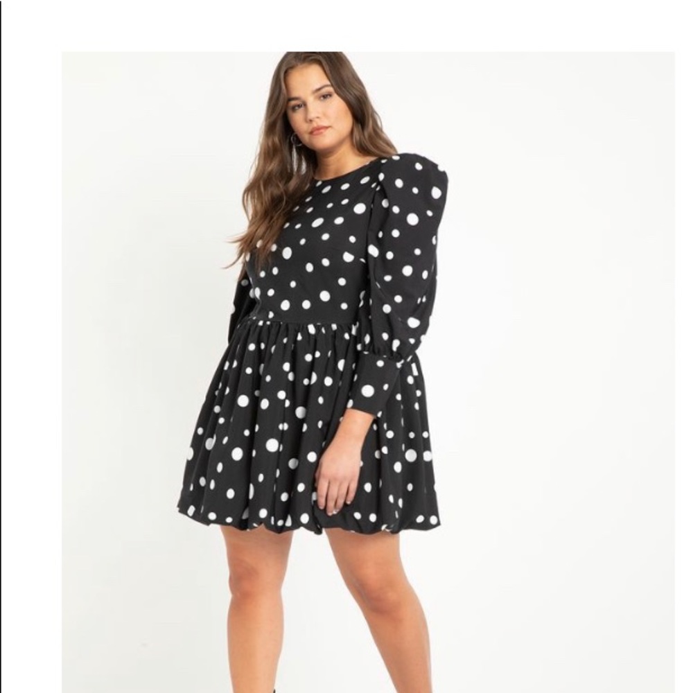 Polka Dot Bubble Hem Dress